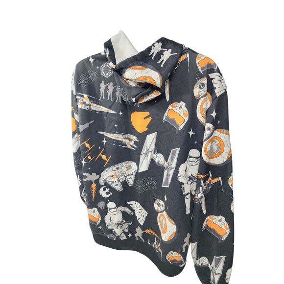 Star Wars Full Zip Hoodie Men Large Womens 2XL BB-8 Millennium Sweatshirt Lounge - Picture 13 of 14